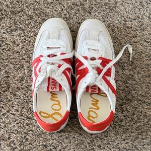 Sam Edelman White and Red Sneakers
